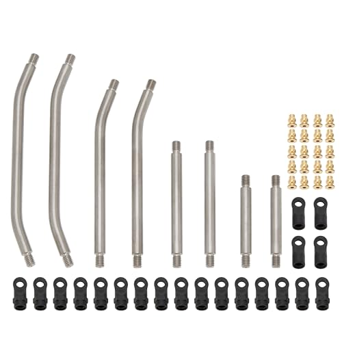 MEUS RACING SCX24 Links Double Bent Links High Clearance Chassis Links Set for Axial SCX24 Gladiator AXI00005 1/24 RC Crawler (Titanium Alloy)