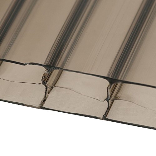 Bronze, 1 x 2.5m (Width x Length) 16mm Multiwall Polycarbonate Sheets Poly Plastic Roof Panel for Lean-to Canopy Conservatory