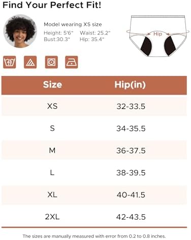 INNERSY Women's Cotton Period Underwear Heavy Flow Leakproof Panties Menstrual Hipster 3-Pack(Contrasted Black,Large) - 5
