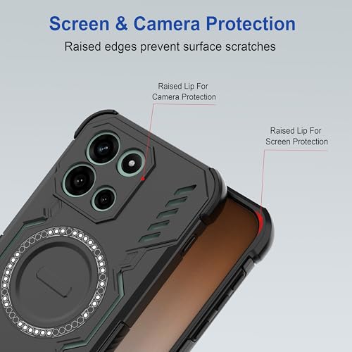 Image of amazon basics Back Case Cover for OnePlus Nord 6 | Magnetic Case with Built-in Metal Ring | Supports MagSafe Charger, Wallet & Car Mount | Shockproof Hybrid PC + TPU | Black
