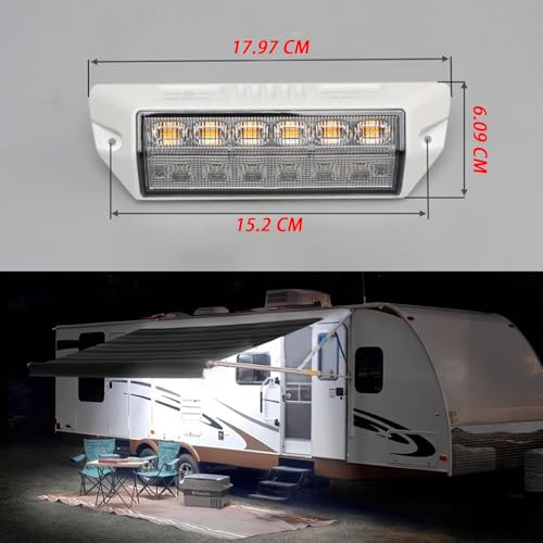 Hooma Wohnwagen Lampe 12V Wohnwagen Led Aussenbeleuchtung - Weißes/Gelbes Licht - Vorzeltleuchte Wohnmobil Lampen Beleuchtung Außen IP67 Wasserdicht