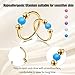 DGhera 2pcs 18G Opal Nose Rings for Women, G23 Titanium Nose Piercing Jewelry for Helix, Tragus, Conch, Rook, Earlobe Piercing Jewelry Nose Ring (Gold Earrings & Blue Opal)