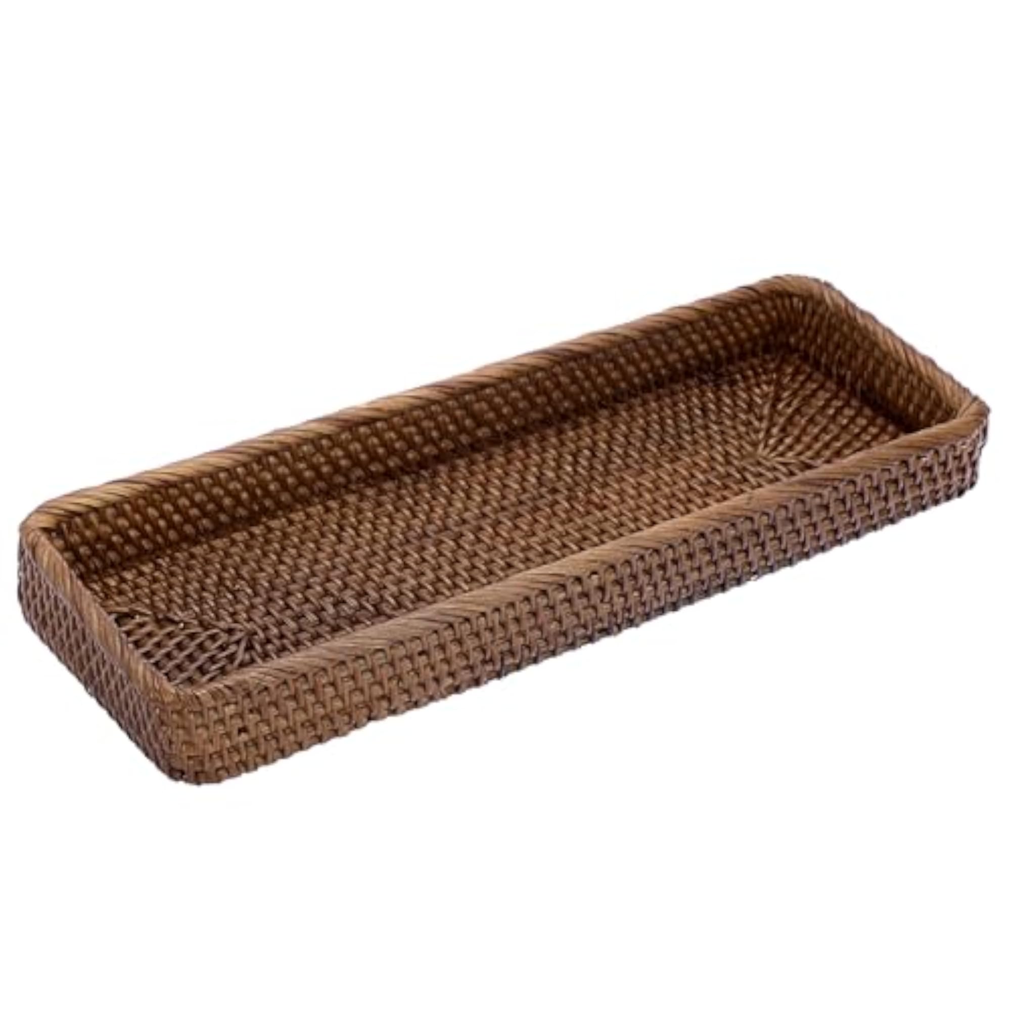 Rattan Decorative Serving Tray for Kitchen & Vanity