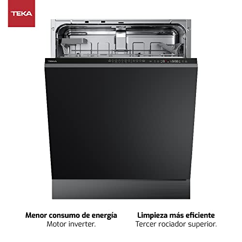 Teka 114270009 Lavavajillas Integrable, Lavavajillas para 14 Cubiertos con Tercer Rociador Superior y 7 Programas de Lavado, Sensores SmartSensor y MultiCleaner, Color Negro, 60 cm - imagen 2