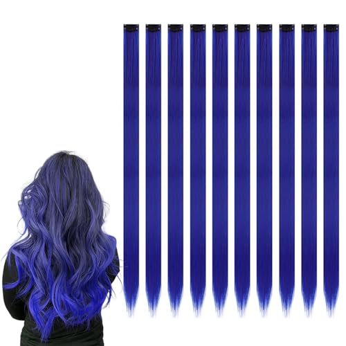 10 Pièces Extensions a Clip Cheveux Couleur, 22 Pouces Extension de Raides Cheveux Colorés, pour...