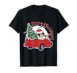 Notre design sur le thème de Saint-Bernard, avec une camionnette rouge rétro, est un ravissant cadeau pour les mamans et les papas de chien Saint-Bernard. Ce joli costume de Noël familial assorti est idéal pour les réunions de Noël.