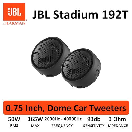 JBL Stadium 192T Tweeter Autolautsprecher Boxen - 3/4\ Präzisions Hochtöner Auto Lautsprecher von Harman Kardon (1 Paar) 150 Watt - Schwarz