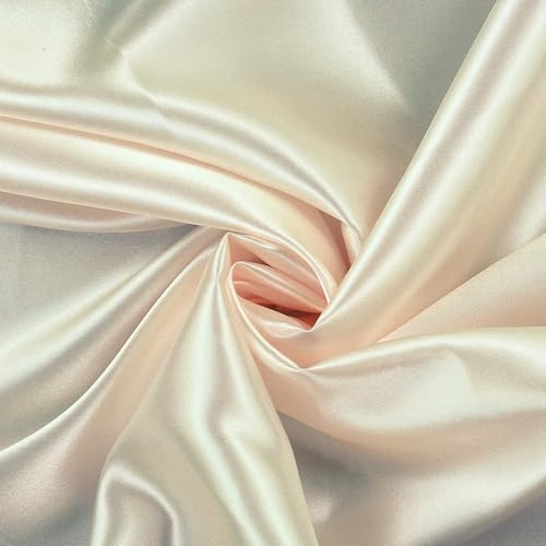 DERAYEE シルク風 サテン生地 織物 生地 輝き 約142cm×100cmカット 肌触りの良い 選べる20色 手作り DIY 裁縫 手芸 贈り物 (シャンパンゴールド, 1M)