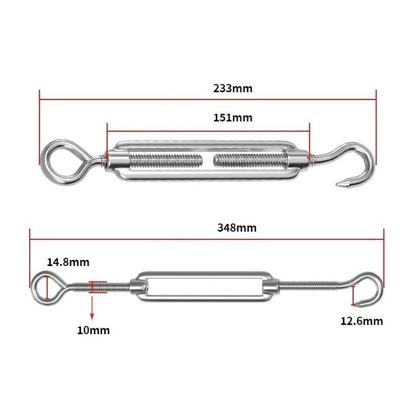 02-3426-202 0.187 x 4 in. Eye & Eye Turnbuckles - Stainless Steel - Pack of 5