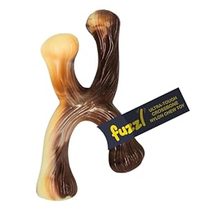 Fuzzl Ultra Tough Nylon Dog Chew Toy – Beef Flavour Crossbone Tough Dog Toys for Extreme Chewers – Dog Bone Long Lasting Dog Chew Toys for Aggressive Chewers Strong Dog Toy for Dogs Durable Puppy Toys