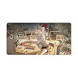 ザンニー マウスパッド 鳴 高精度ゲーミングマウスパッド 非スリップ天然ゴム底 キャラクタープリント プレイ体験を向上 オフィス 家庭用 プレゼントに (30×60cm,-2）