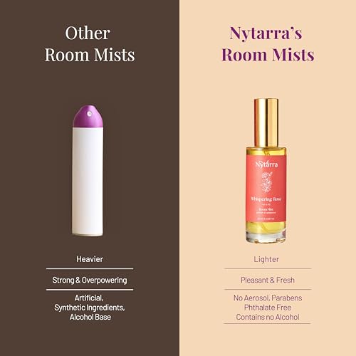 Image of Nytarra Room Mist Spray Whispering Rose | No Alcohol, No Toxins, Vegan | Air Freshener, Fragrance for Home, Washroom, Bedroom, Office With Rose, Lilly and Geranium | No Paraben