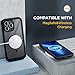 Miracase Magnetic for iPhone 13 Pro Max Case 6.7 inch, (Compatible with MagSafe) Upgrade Full-Body Clear Phone Bumper Case with Built-in 9H Tempered Glass Screen Protector, Magnetic Classic Black