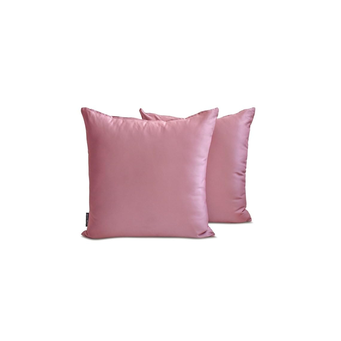 The HomeCentric Decorative Thow Cushion Covers Muave Pack of 2, 45x45 cm (18"x18") Satin Solid Cushion Case For Sofa, Solid Modern Style - Muave Slub Satin
