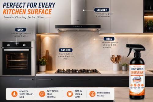 Image of Chimney & Kitchen Degreaser Spray | India's 1st Foaming Technology | Heavy Duty Grease & Oil Remover | Multi Purpose Cleaner for Chimney, Stove, Gas Hob, Oven & Kitchen Surfaces