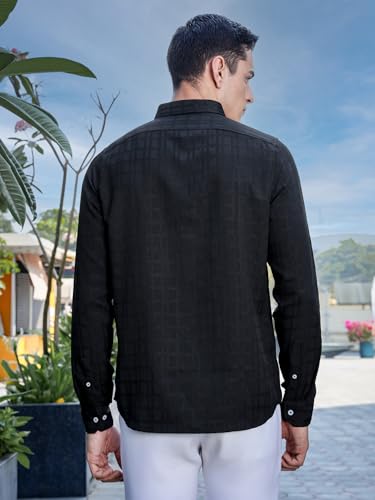 Image of Thomas Scott Men's | Solid | Long Sleeve | Polyster Blend | Casual | Button Down Collar | Shirts for Men