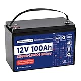 Sarrafer 12V 100Ah Lithium Battery Built-in 100A BMS, Group 31 LiFePO4 Battery, 5000+ Deep Cycles, Perfect for RV, Travel Trailers, Solar, Marine, Camper and Home Backup