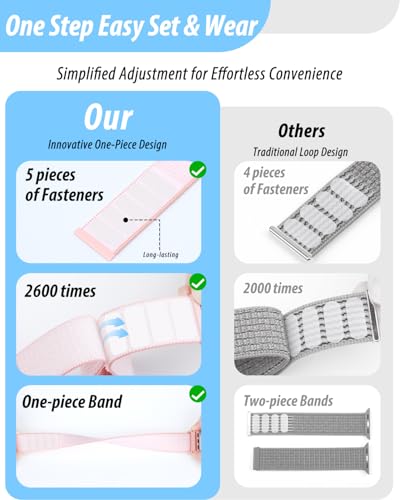 Image of Nylon Loop Sport Band Compatible with Apple Watch Bands 38mm 40mm 41mm 42mm for Women Men, iWatch Wrist Straps for Se, Series 11 10 9 8 7, Breathable, Soft Band Ideal for Outdoor
