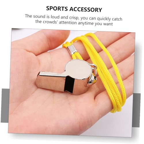 12 silbatos de acero inoxidable con cordón para deportes miniatura 3