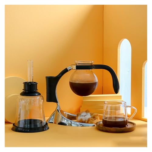 Siphon Kaffeemaschine, Syphon Kaffeemaschine, Vakuum-Siphon-Kanne aus Glas im japanischen Stil, 3 Tassen, Tisch-Siphon-Kaffeemaschine aus Glas, 500 ml, for Kaffee oder Tee