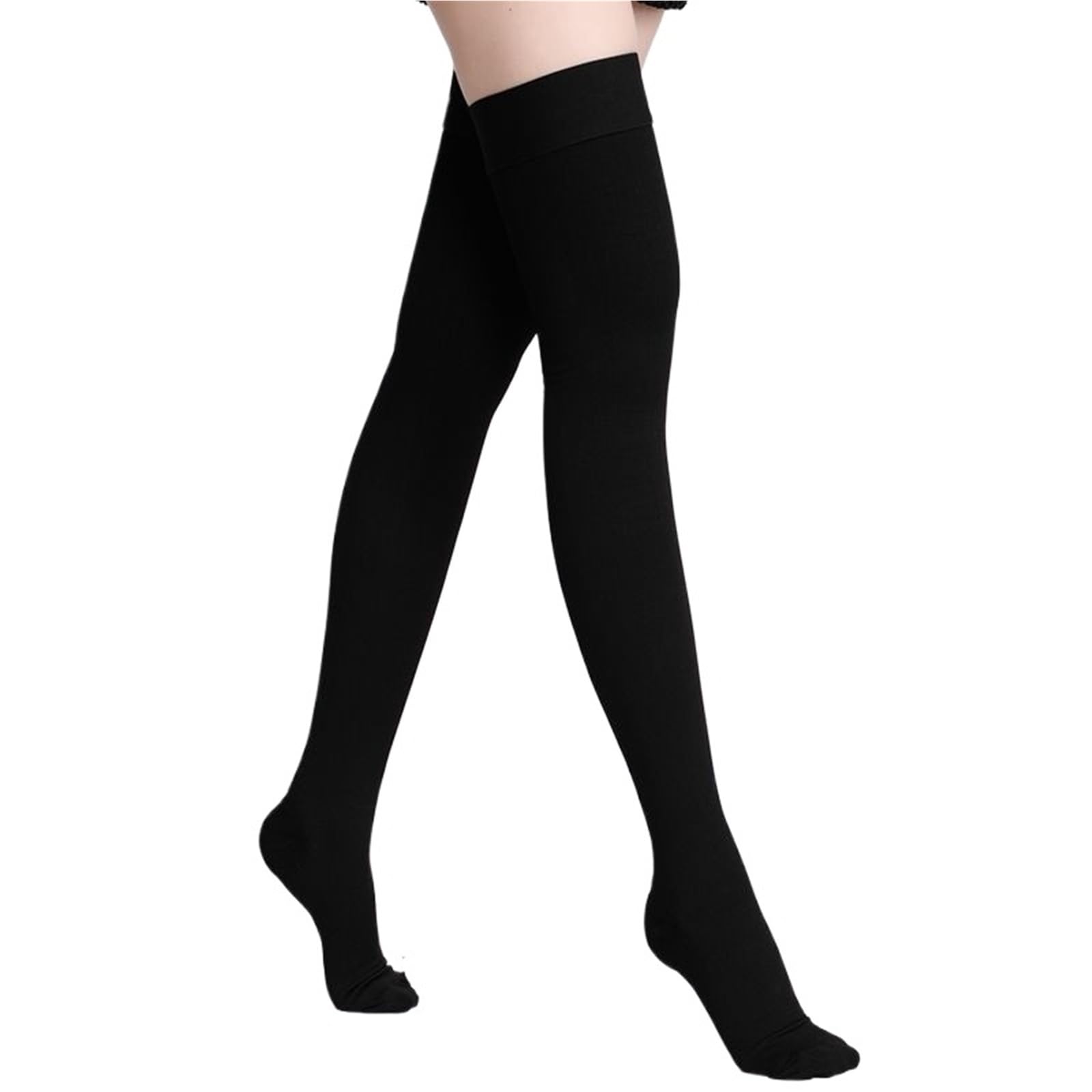 Calze Antitrombo Calze a Compressione Elastiche for Allattamento Legbeauty 23-32 mmHg, Unisex, Classe Medica 2, Calze a for Dormire i Piedi(Closed Toe-Black,5XL)