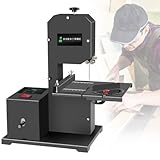 800-W-Profi-Tischbandsäge, kompakte Holzschneidemaschine, kleine Bandsäge für den Heimgebrauch, mit 2 Sägeblättern und Polierwerkzeug, ideal für kleine Werkstätten und Heimwerkerprojekte 220V