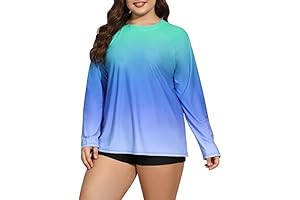 Long Sleeve Rash Guard for Women Plus Size