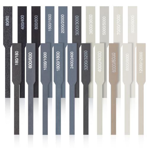 Honoson 20 Pcs Sanding Sticks Model, Low and High Grits, Innovative Style