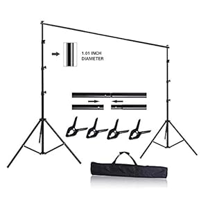 10ft x 8.5ft Adjustable Photography Backdrop Support System Photo Video Studio Muslin Background Stand Kit with Carry Bag