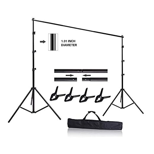 HYJ-INC 10ft x 8.5ft Adjustable Photography Backdrop Support System Photo Video Studio Muslin Background Stand Kit with Carry Bag