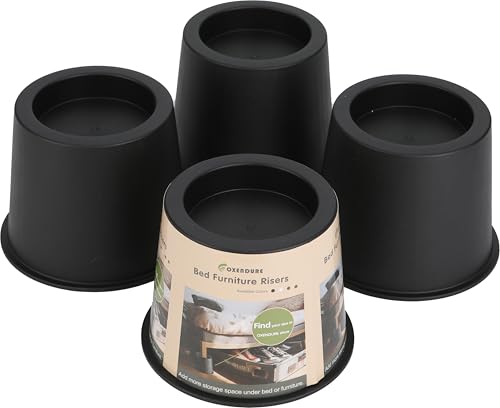 OXENDURE Elevadores de cama y muebles de 10,16 cm. La solución ideal para optimizar el espacio para camas, sofás, mesas, sillas y escritorios. Juego de 4 con base antideslizante