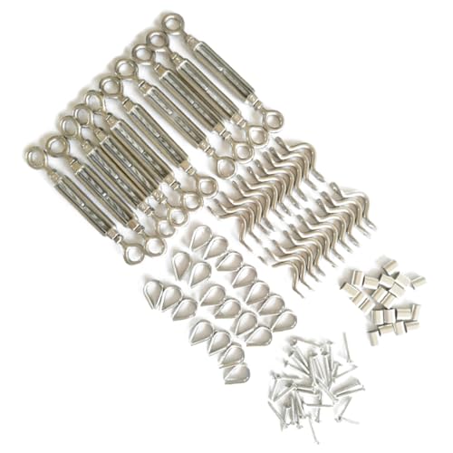 Kit de Tensores Ojal de Acero Inoxidable 316, Juego de Cuerda de Alambre 110 Piezas
