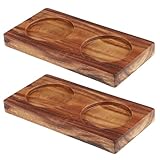 WATIIFUFU Bandeja para Molinillo de Pimienta y Sal 2 Piezas de Madera Marrón Claro 58 CM Antideslizante Soporte Multifuncional para Cocina Baño y Decoración del Hogar