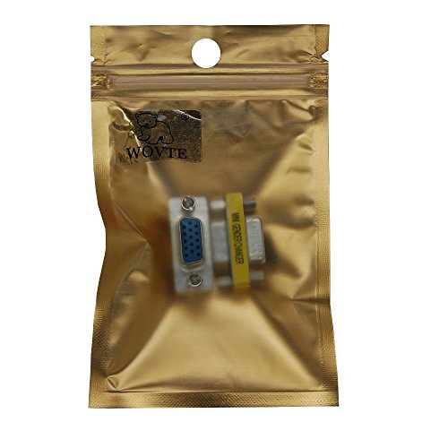 Image of WOVTE DB9 Female to Female Mini Gender Changer Coupler Adapter Connector Pack of 2 (VGA /SVGA 15 /15)