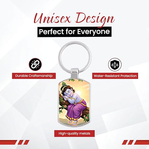 Image of Stylish Metal Keychains with Permanent Glossy Print - Inspirational Quotes & Spiritual Designs - Perfect Key chains for loved ones, Personal Use, Gifts & Return Gifts