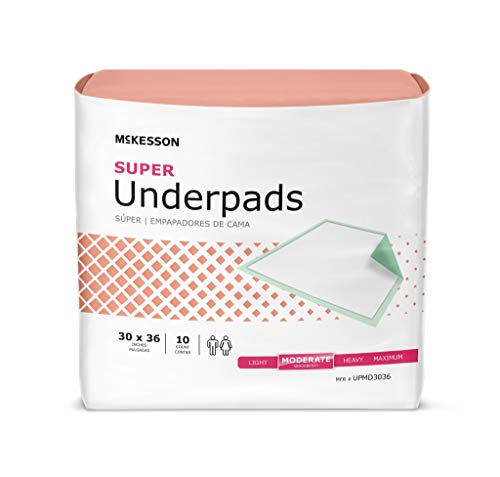 McKesson Super Disposable Underpad Fluff/Polymer 30X36" UPMD3036 100 Pads