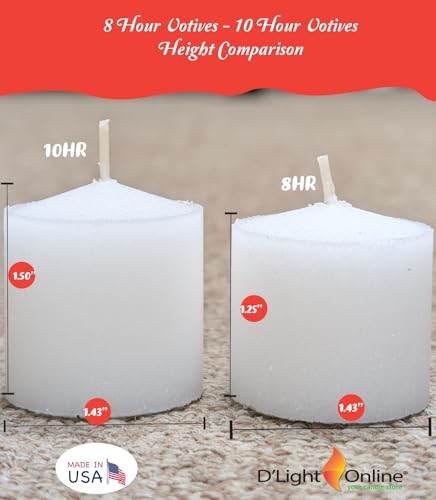 d39light online long 10 hour burn time unscented votive candles - small candles for birthdays baby shower home decoration restaurants and weddings white 10 hour - set of 12