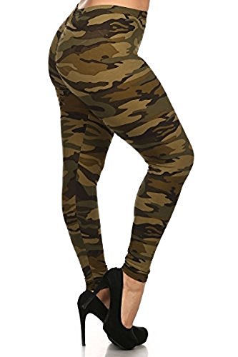 LJIF PLUS Army Camo Leggings Pants Spandex Women's Jeggings XL,XXL,XXXL 1X, 2X, 3X (XXXL)