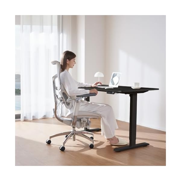 SIHOO 140 cm × 70 cm Einteiliges Elektrisches Stehpult, Sitz-Steh-Schreibtisch mit 4 Speicherhöhen-Einstellungen, Ergonomischer Höhenverstellbarer Schreibtisch für Zuhause & Büro – Bild 3