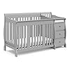Storkcraft portofino 5 in 1 convertible crib and changer combo pebble graychanging table with storage drawer converts to toddler full size bed daybed  urban country home decor