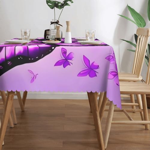 Nappe papillon en polyester 137x183cm pour table rectangulaire de salle à manger