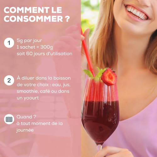 HUMBLE+ Collagène Marin Naticol® Poudre - Fruits Rouges - 300 g - 60 Port. – vue 4