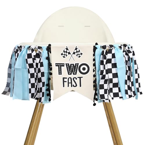 Two Fast Birthday High Chair Banner - Two Fast Birthday Party Decor by EPSEED - Used condition - US$12.83
