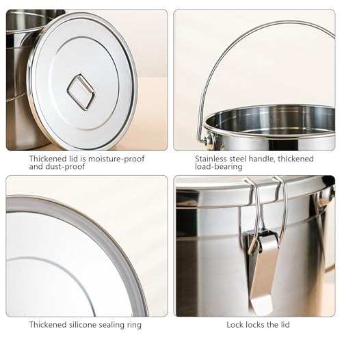 Barattolo ermetico in acciaio inox con coperchio, contenitore ermetico per alimenti per cucina e ristorante, contenitore durevole per mantenere la freschezza