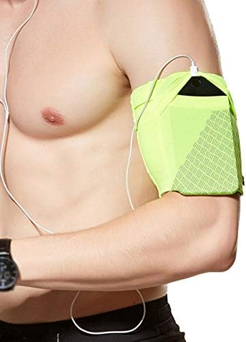 Ailzos Cell Phone Armband for Running, Universal Sports Armband for iPhone X 8/7/6/6S Plus, Samsung Galaxy S9/S8/S7/S6 Phone Arm Holder with Keys Pocket for Gym Workouts Exercise or Running, Green,L