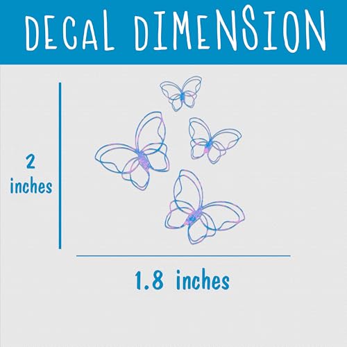 Image of Set 3Pcs Butterfly Rearview Mirror Decal Cute Butterflies Girly Sticker Aesthetic Christian Bookish Decals for Water Bottle Window Vinyl Waterproof 2 Inches Car Decals Accessories