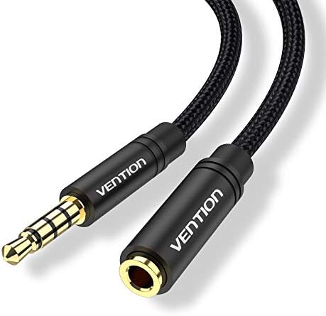 Câble Audio Mâle Vers Mâle - 5 M - 3,5 Mm - 4 Pôles - En Nylon Tressé - Pour écouteurs, PS4, Téléphone, Tablettes, Casque, PC, Ordinateur Portable Et Plus - 5 M