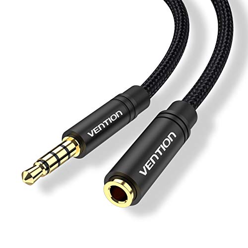 Vention Cable Rallonge Jack Audio 3M, Câble Extension Audio en Nylon Tressé Jack Stéré 3,5mm Mâle vers Femelle pour Casque Écouteur,iPod iPhone...