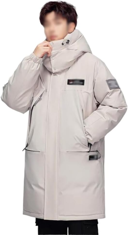 Toit Down Jacket Men's Winter Thick Medium And Long Removable Hat Warm Coat