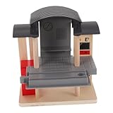 CLISPEED Station aus Sicherem Holzmaterial Elektrisches Zuggleis zubehör Kinderfreundlicher Holz...